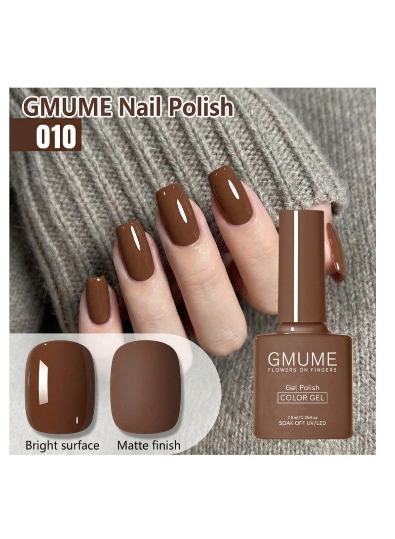 GMUME Caramel Brown Gel Nail Polish 7.5ml Warm Chestnut Earth Tone, UV/LED Cured Soak-Off - Image 5